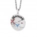Ladies Jewelry Round Heart Patterned Stainless Steel Enamel Pendant