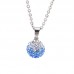 Silver Plated Crystal Shambala Pendant with Multiple Colors