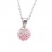 Silver Plated Crystal Shambala Pendant with Multiple Colors