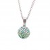 Silver Plated Crystal Shambala Pendant with Multiple Colors