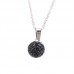 Silver Plated Crystal Shambala Pendant with Multiple Colors