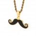 Hip Hop Jewelry Gold Plating Stainless Steel Crystal Beard Pendant