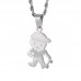 Hip Hop Jewelry Gold Plating Stainless Steel Crystal Beard Pendant