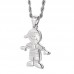 Hip Hop Jewelry Gold Plating Stainless Steel Crystal Beard Pendant