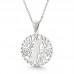 Multiple Styles Stainless Steel CZ Full Set Round Pendant