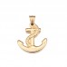 Funk Style Jewelry Stainless Steel Anchor and Cross Pendant in Gold