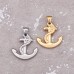Funk Style Jewelry Stainless Steel Anchor and Cross Pendant in Gold