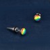 Mens jewelry surgical stainless steel rainbow long post earrings