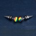 Mens jewelry surgical stainless steel rainbow long post earrings