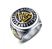 Hip Hop Virking Jewelry Triangle Odin Man Rings