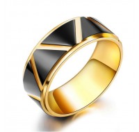 Trendy Jewelry Bi-Color Gold Plated 8mm Man Rings